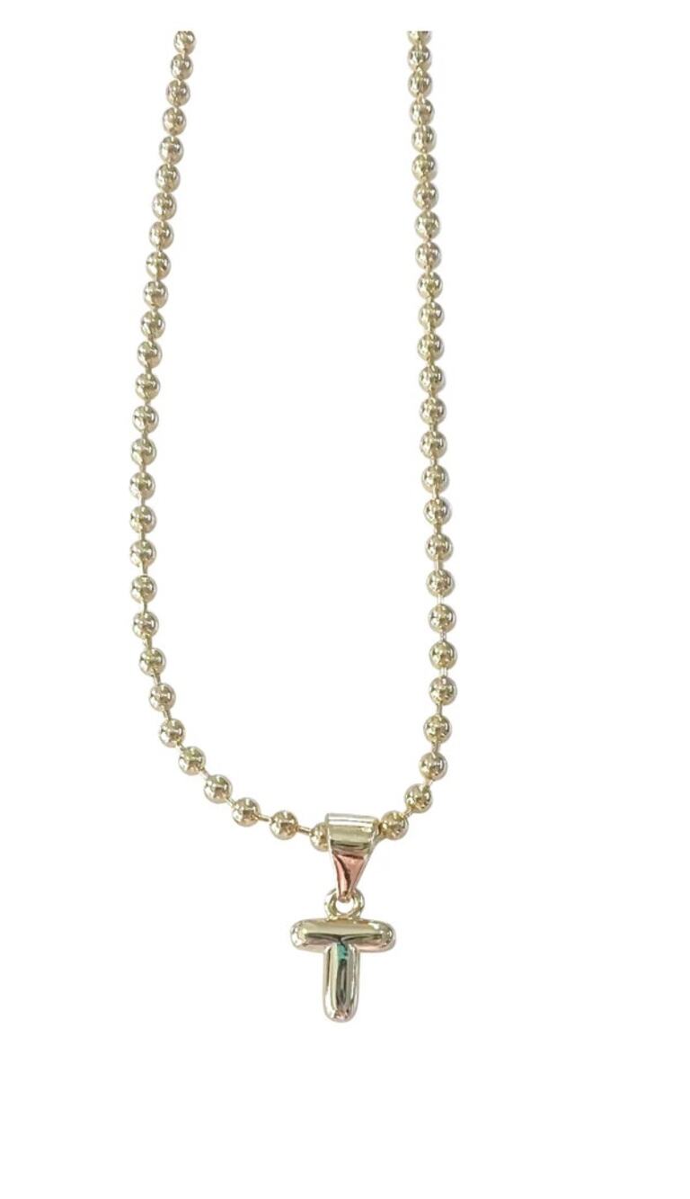 Initial Necklace Letter T